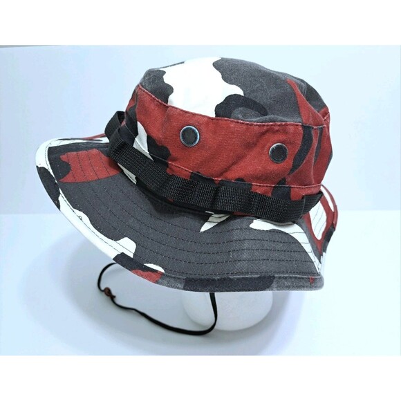 US Military Jungle Boonie Hat Type II Camouflage Red Camo 7.5 Army USGI - Picture 2 of 7